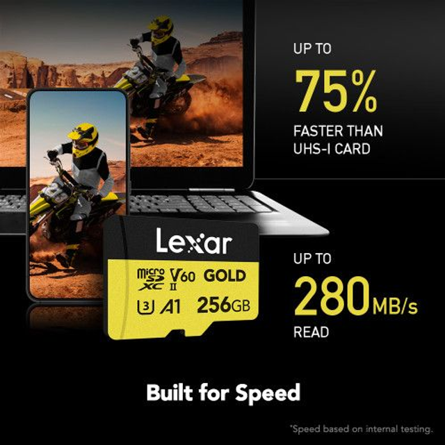 LEXAR 256GB GOLD microSDXC UHS-II Card