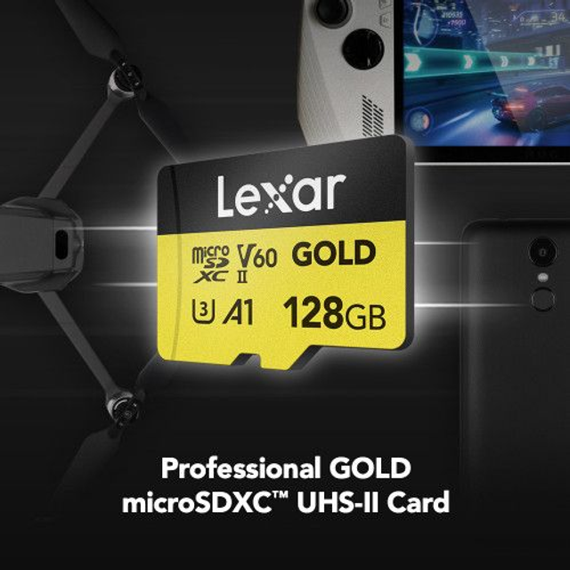 LEXAR 128GB GOLD microSDXC UHS-II Card