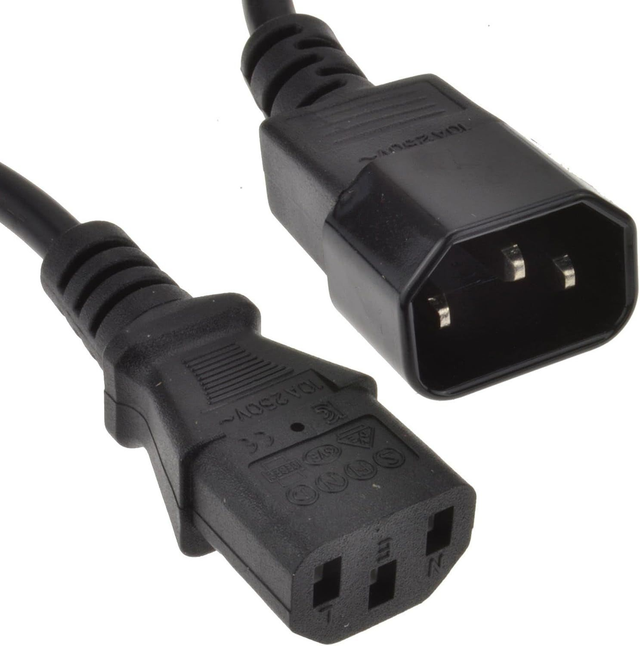 1M Power Extension Cable IEC Male to Female
