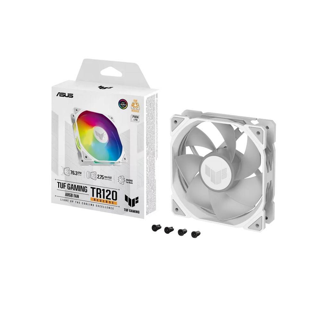 ASUS TUF Gaming TR120 ARGB Reverse Fan - White