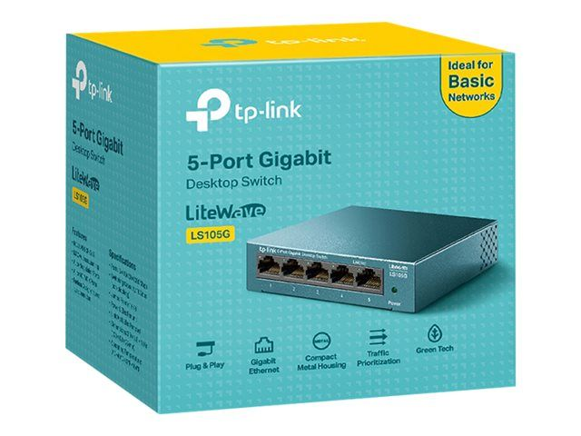 TP-Link 5 port LiteWave Gigabit Desktop POE+ Switch